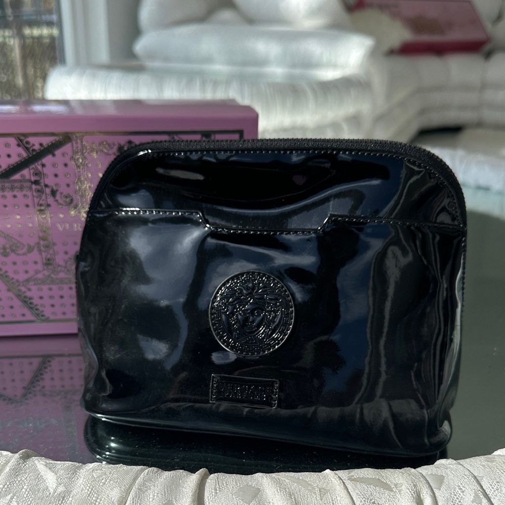 Versace Glossy Black Cosmetic Bag